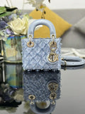Dior S0856 Micro Lady Dior Limited edition Embroidered Ice Blue Beads