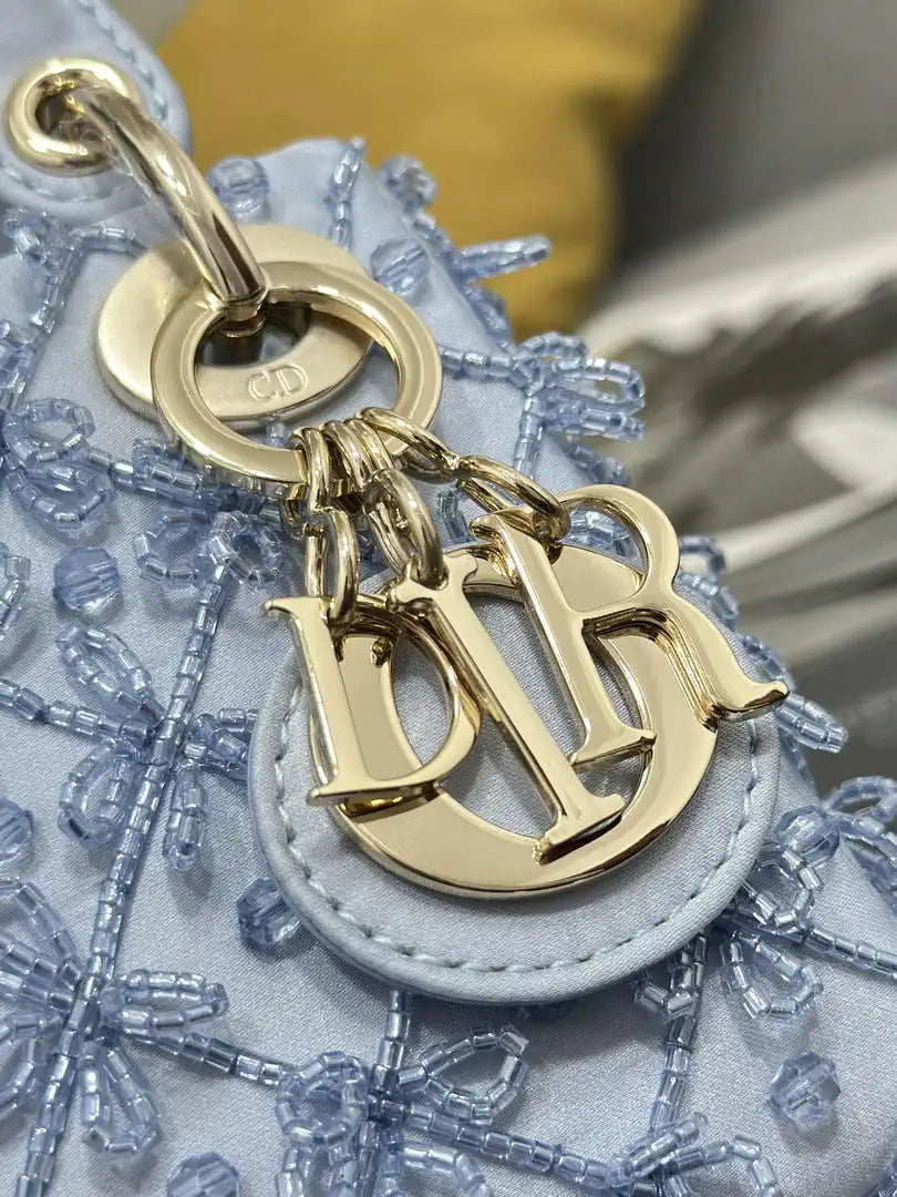 Dior S0856 Micro Lady Dior Limited edition Embroidered Ice Blue Beads