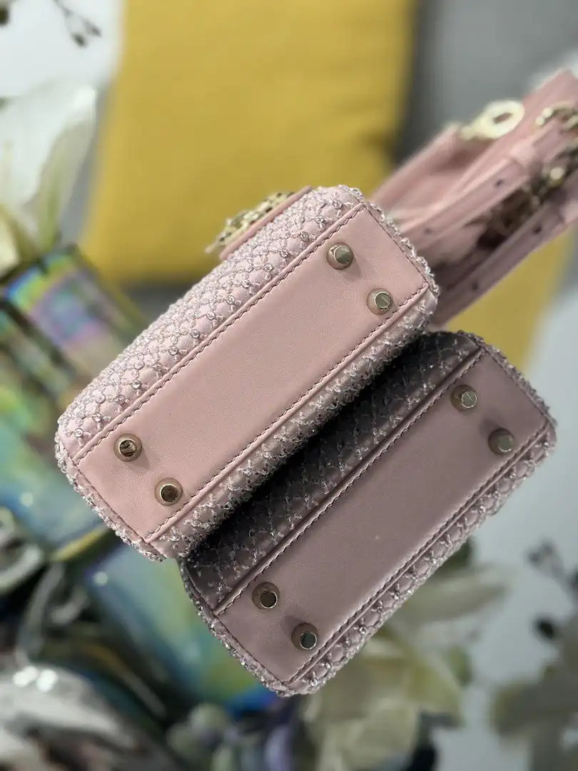 Dior S0856 Micro Lady Dior Limited edition Embroidery with pink beads