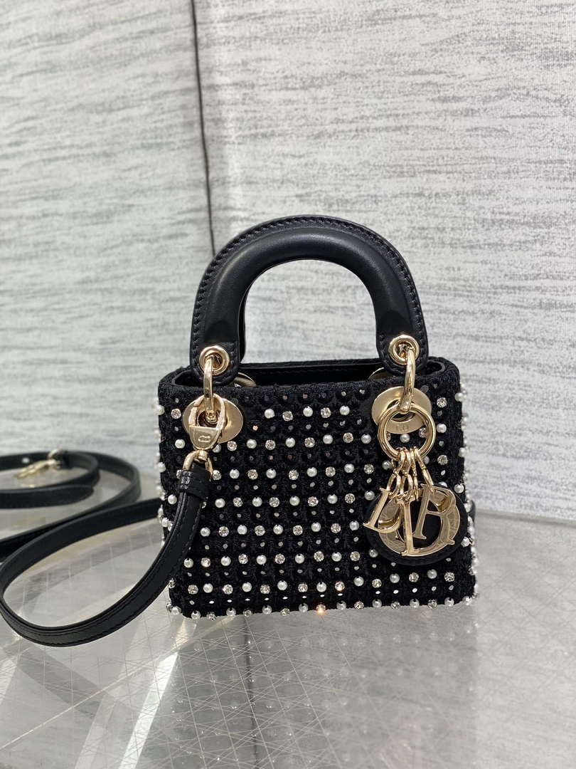 Dior S0856 Micro Lady Dior Limited edition handmade beads Black