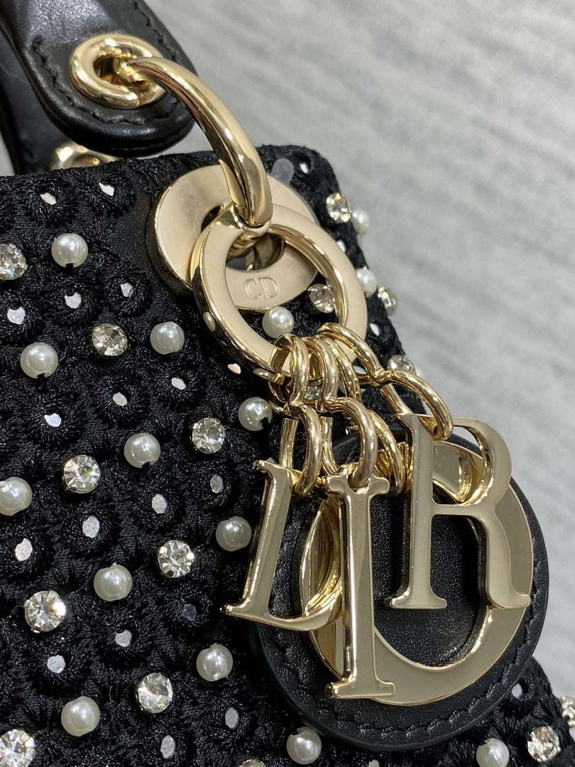 Dior S0856 Micro Lady Dior Limited edition handmade beads Black