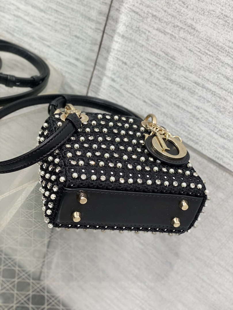 Dior S0856 Micro Lady Dior Limited edition handmade beads Black