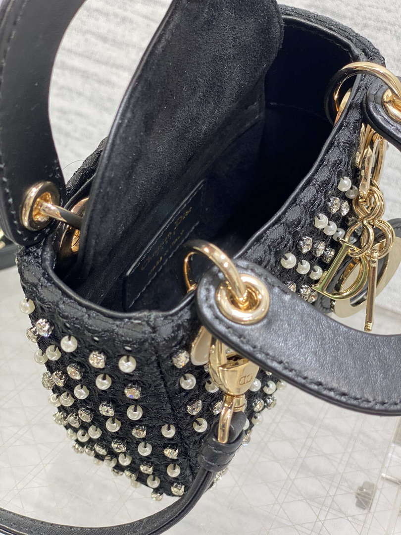 Dior S0856 Micro Lady Dior Limited edition handmade beads Black