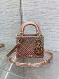 Dior S0856 Micro Lady Dior Limited edition handmade beads Pink