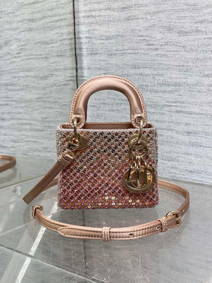 Dior S0856 Micro Lady Dior Limited edition handmade beads Pink - Default Title - View 1