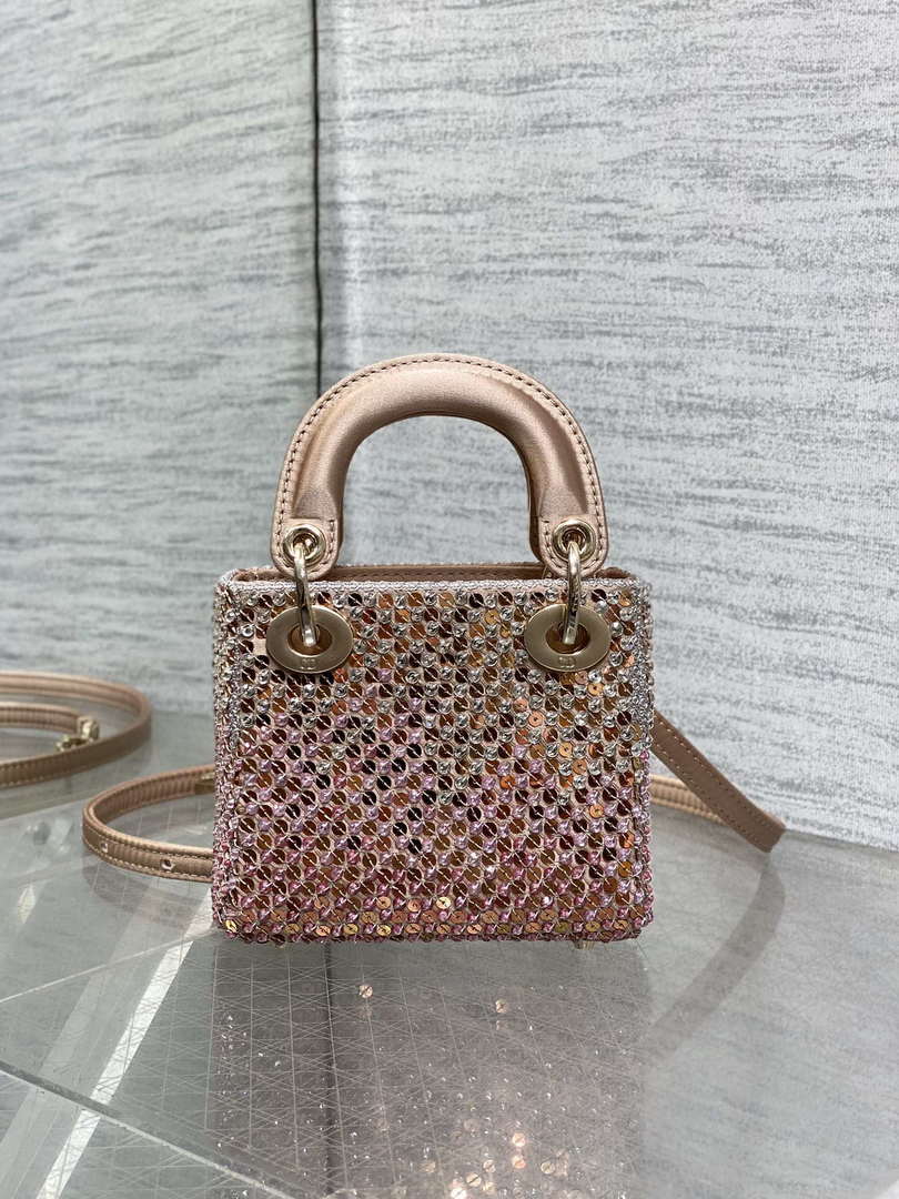 Dior S0856 Micro Lady Dior Limited edition handmade beads Pink