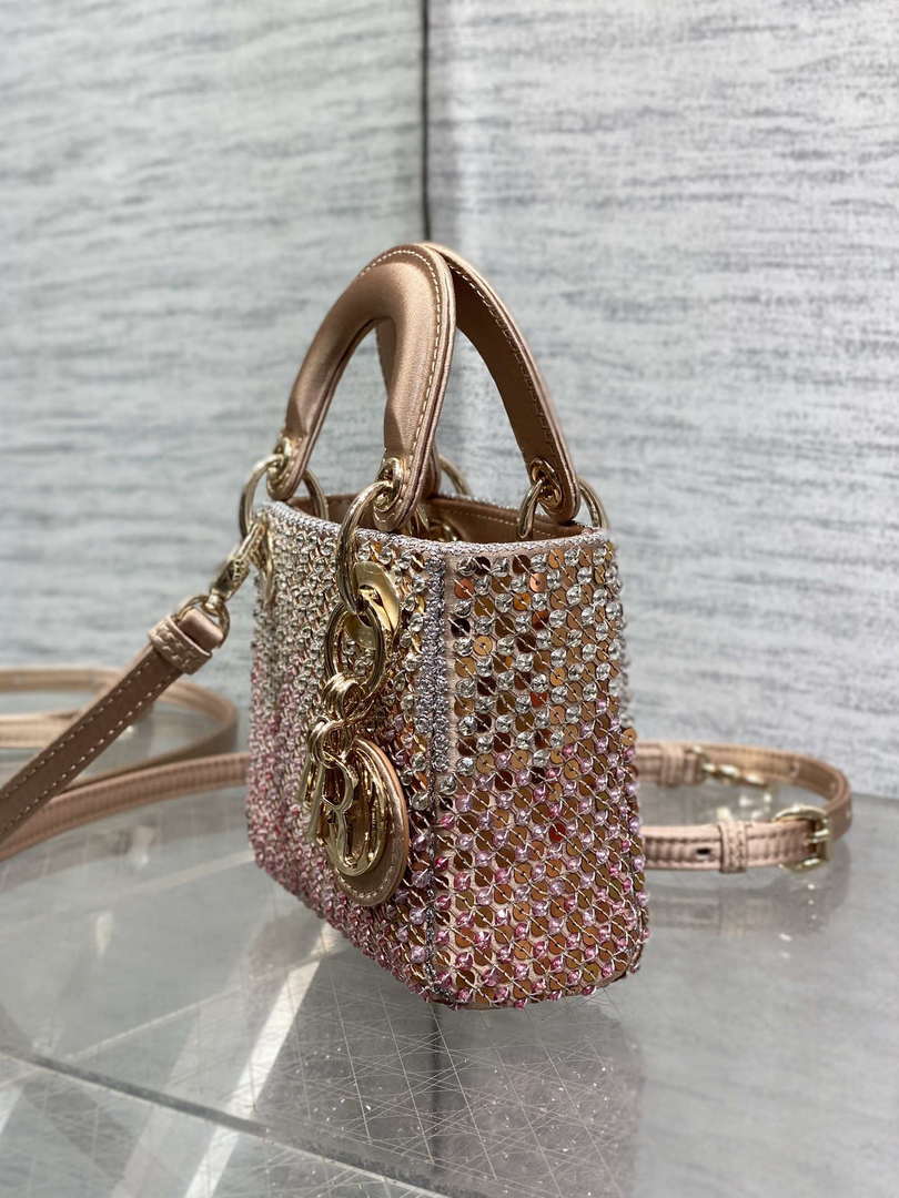 Dior S0856 Micro Lady Dior Limited edition handmade beads Pink