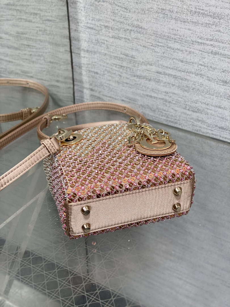 Dior S0856 Micro Lady Dior Limited edition handmade beads Pink - Default Title - View 7