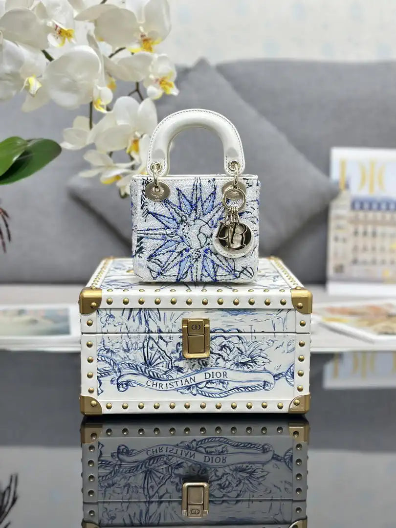 Dior S0856 Micro Lady Dior with Small Trunk Multicolor Embroidered Calfskin Mbox003