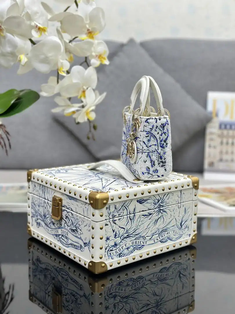 Dior S0856 Micro Lady Dior with Small Trunk Multicolor Embroidered Calfskin Mbox003