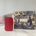 Dior S0872 Lady Dior Phone Holder Cannage Lambskin Red - Default Title - View 1