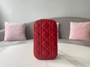 Dior S0872 Lady Dior Phone Holder Cannage Lambskin Red - Default Title - View 2