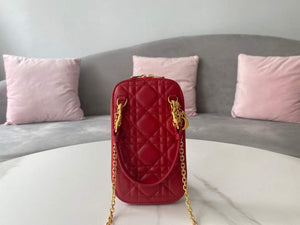 Dior S0872 Lady Dior Phone Holder Cannage Lambskin Red - Default Title - View 3