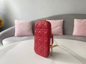 Dior S0872 Lady Dior Phone Holder Cannage Lambskin Red - Default Title - View 7