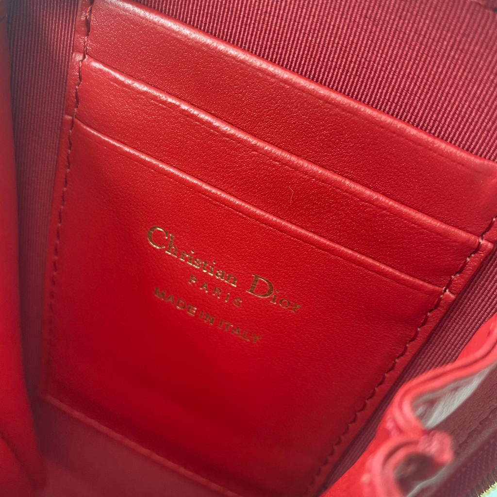 Dior S0872 Lady Dior Phone Holder Cannage Lambskin Red