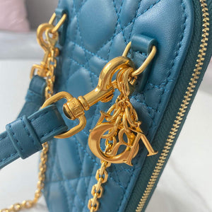 Dior S0872 Lady Dior Phone Holder Cannage Lambskin Blue - Default Title - View 5