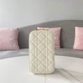 Dior S0872 Lady Dior Phone Holder Cannage Lambskin White - Default Title - View 1