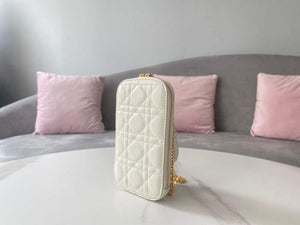 Dior S0872 Lady Dior Phone Holder Cannage Lambskin White - Default Title - View 2