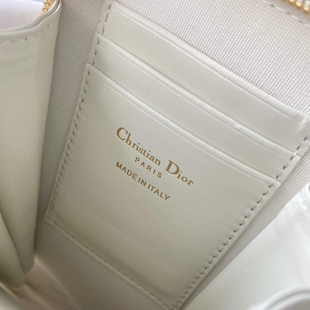 Dior S0872 Lady Dior Phone Holder Cannage Lambskin White