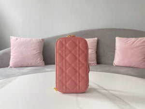 Dior S0872 Lady Dior Phone Holder Cannage Lambskin Pink - Default Title - View 2