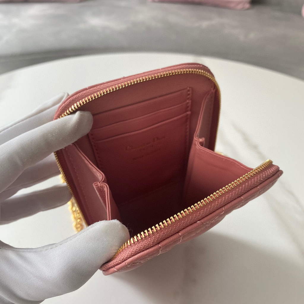 Dior S0872 Lady Dior Phone Holder Cannage Lambskin Pink