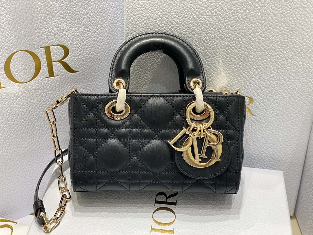 Dior S0910 Micro Lady D-joy Bag Black Cannage Lambskin - Default Title - View 2