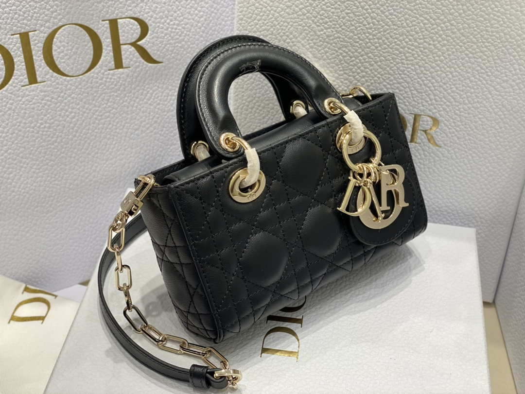 Dior S0910 Micro Lady D-joy Bag Black Cannage Lambskin - Default Title - View 3