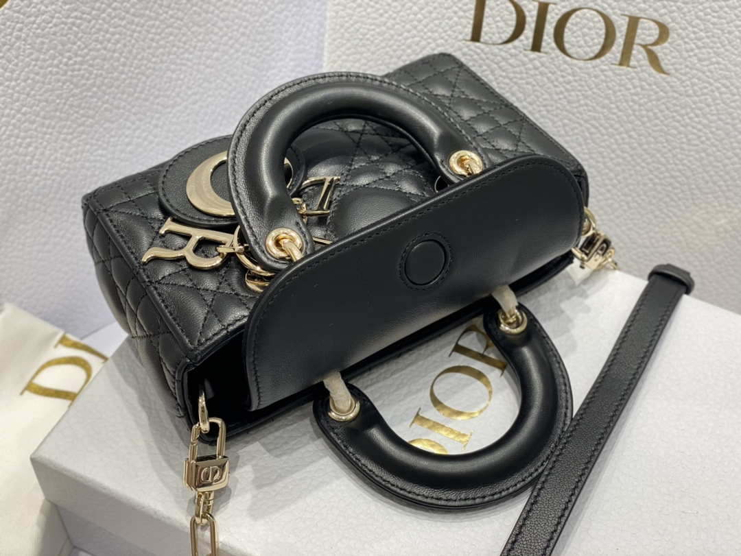 Dior S0910 Micro Lady D-joy Bag Black Cannage Lambskin