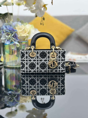 Dior S0910 Micro Lady D-joy Bag Embroidery crystal black - Default Title - View 1
