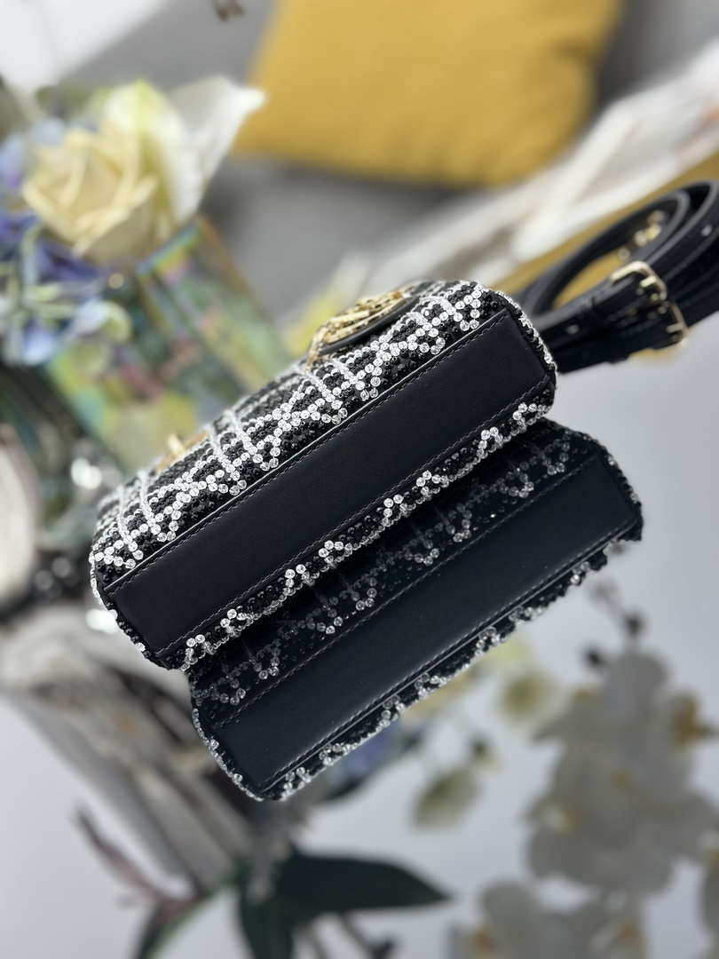 Dior S0910 Micro Lady D-joy Bag Embroidery crystal black - Default Title - View 4