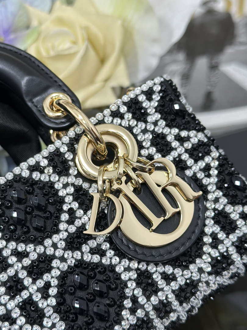 Dior S0910 Micro Lady D-joy Bag Embroidery crystal black