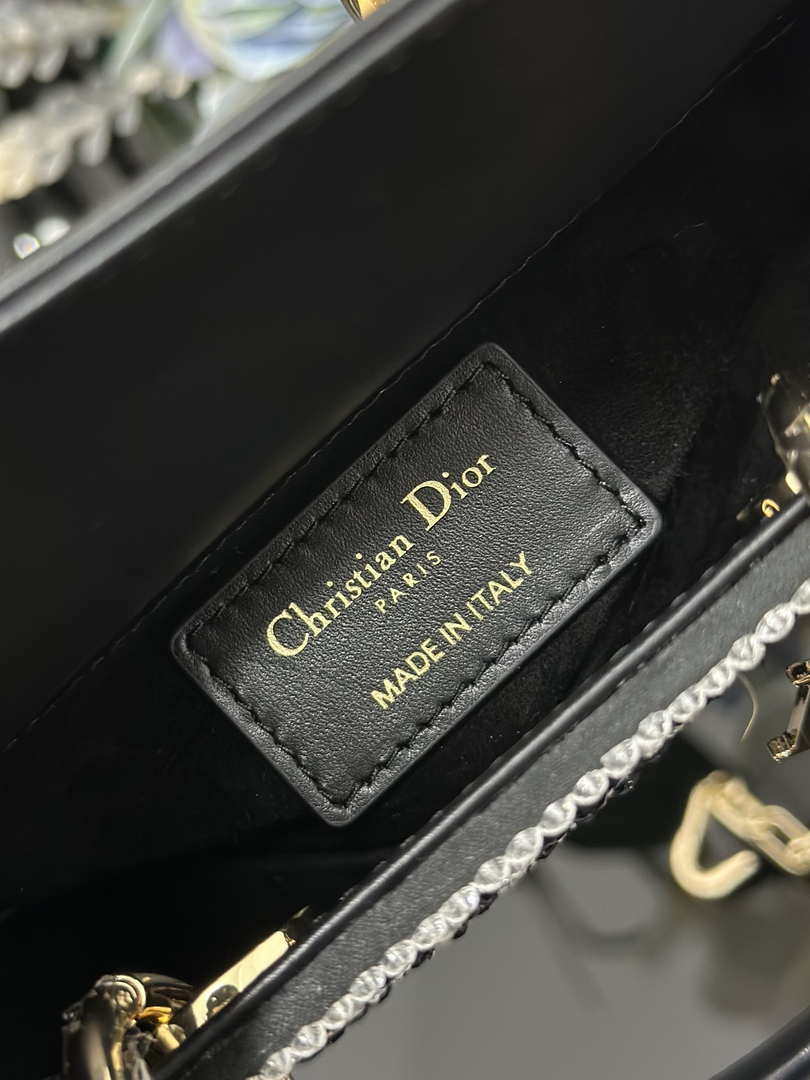 Dior S0910 Micro Lady D-joy Bag Embroidery crystal black