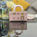 Dior S0910 Micro Lady D-joy Bag Embroidery crystal Pink - Default Title - View 1