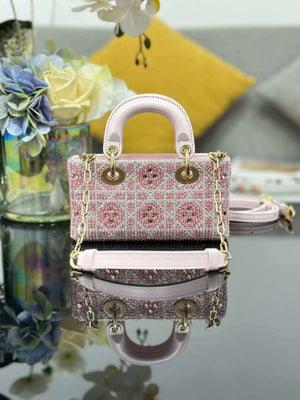 Dior S0910 Micro Lady D-joy Bag Embroidery crystal Pink - Default Title - View 2