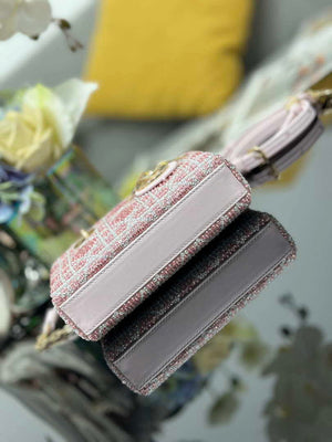 Dior S0910 Micro Lady D-joy Bag Embroidery crystal Pink - Default Title - View 4