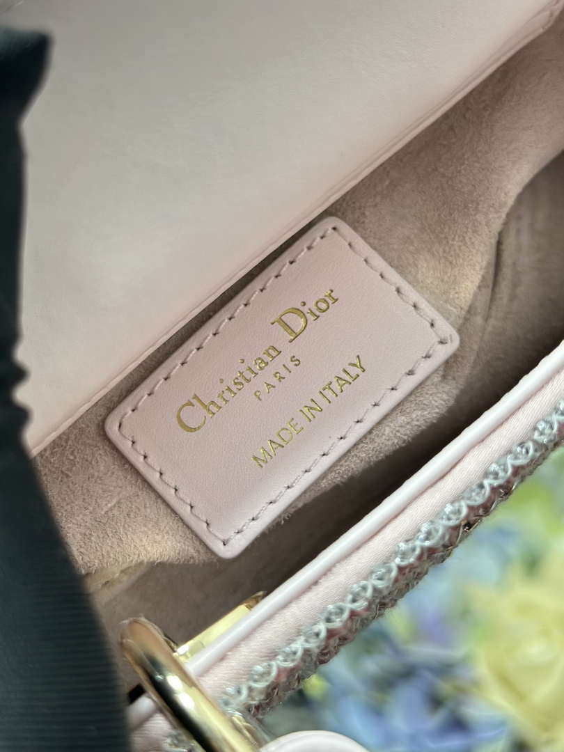 Dior S0910 Micro Lady D-joy Bag Embroidery crystal Pink