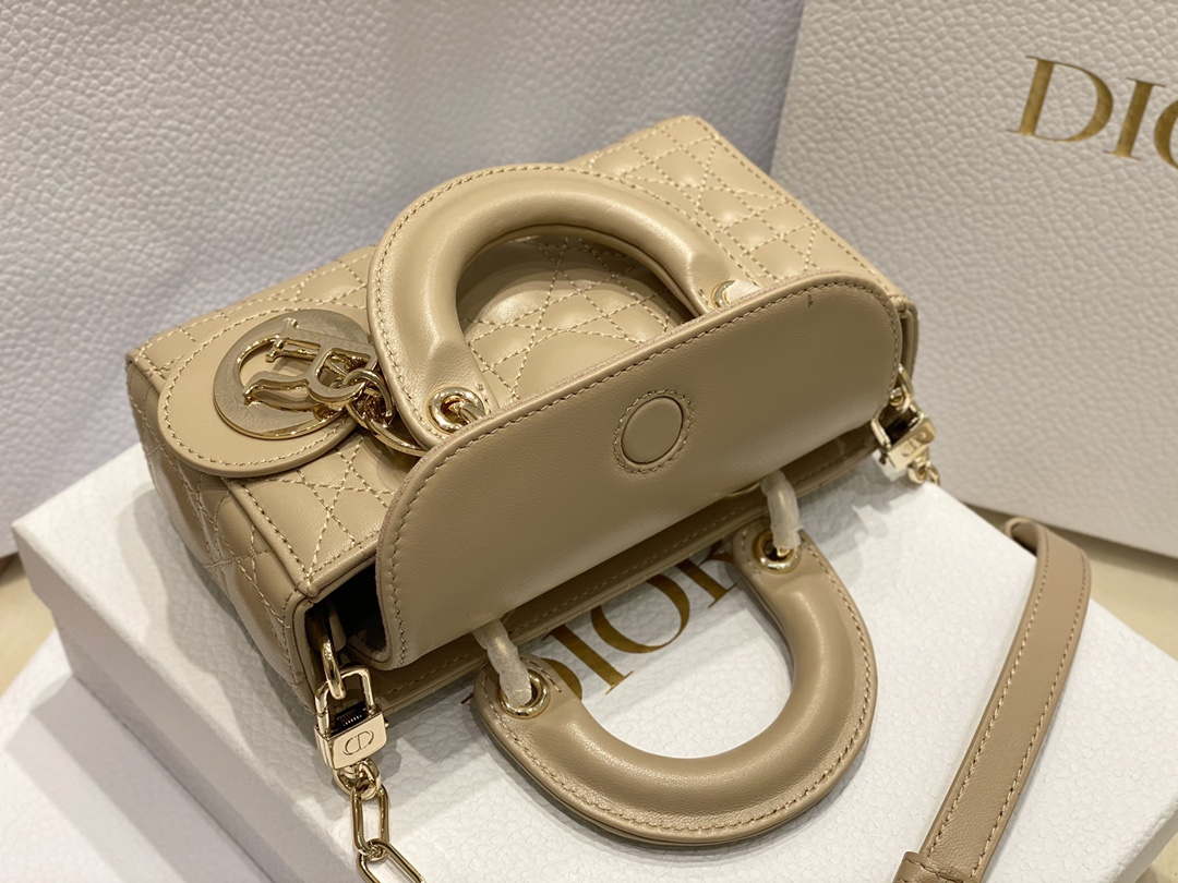 Dior S0910 Micro Lady D-joy Bag Sand Colored Cannage Lambskin