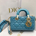 Dior S0910 Micro Lady D-joy Bag Blue Cannage Lambskin - Default Title - View 1