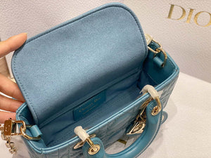Dior S0910 Micro Lady D-joy Bag Blue Cannage Lambskin - Default Title - View 8