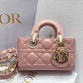 Dior S0910 Small Lady D-joy Bag Pink Cannage Lambskin - Default Title - View 1