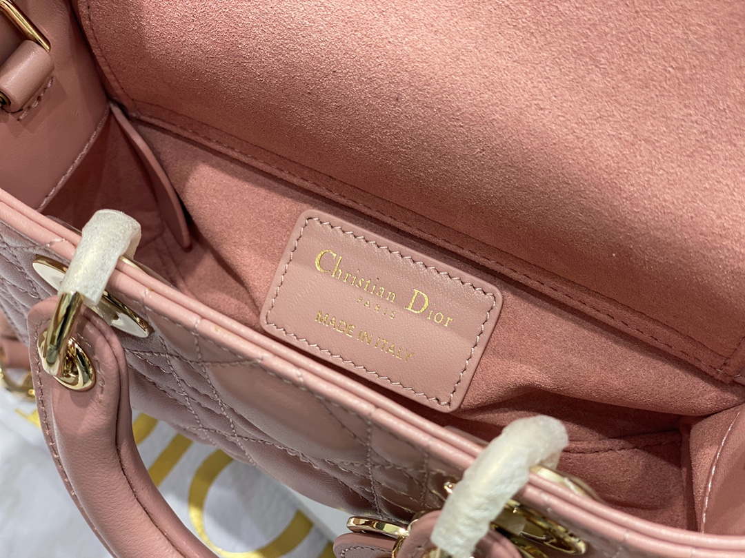 Dior S0910 Small Lady D-joy Bag Pink Cannage Lambskin - Default Title - View 9