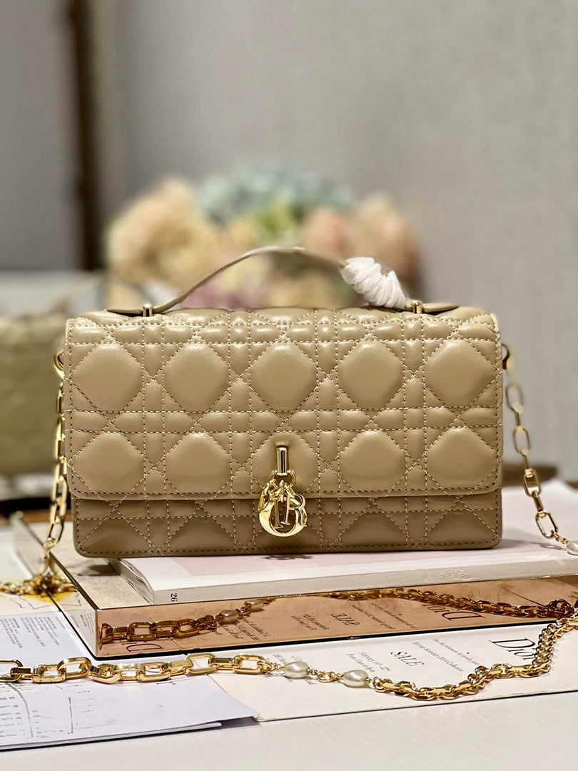 Dior S0980 Mini Miss Dior Bag Latte Cannage Lambskin Apricot - Default Title - View 1