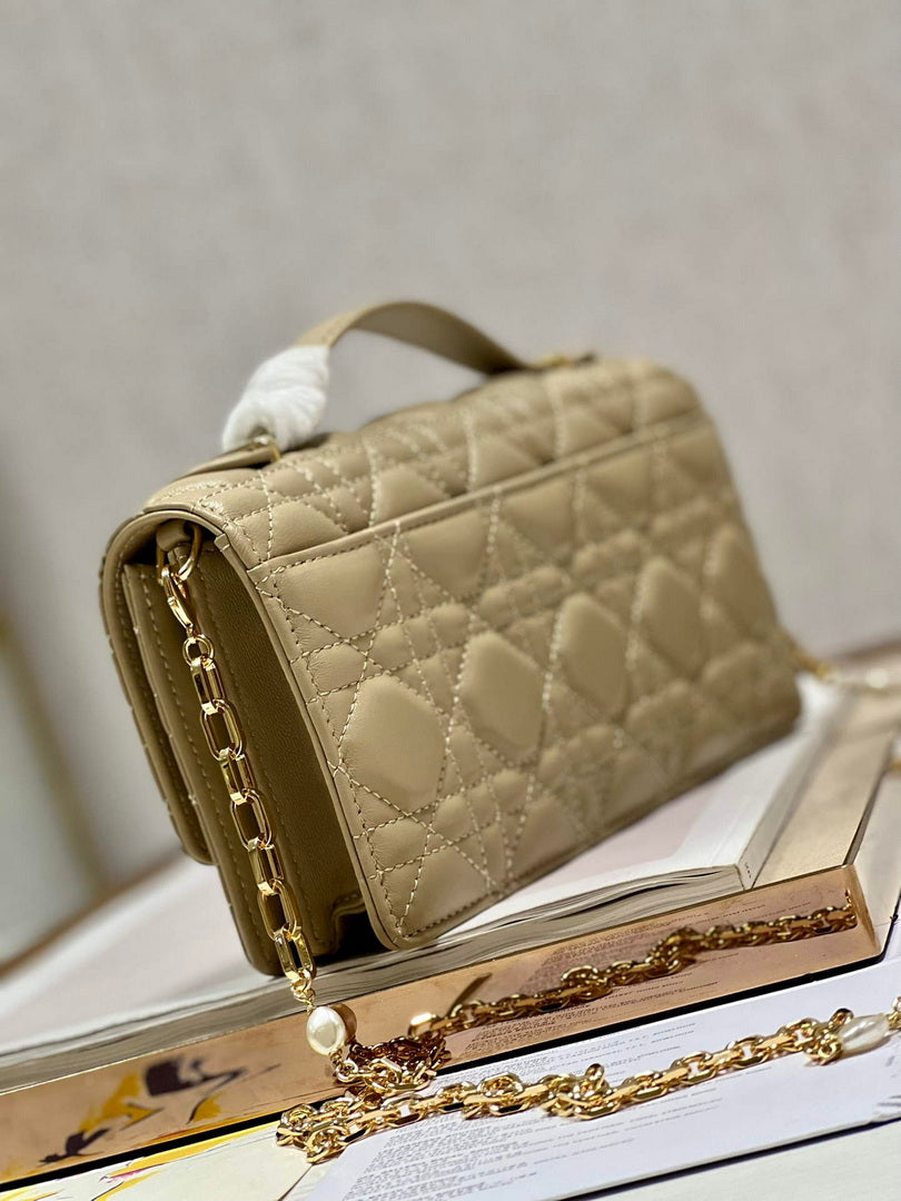 Dior S0980 Mini Miss Dior Bag Latte Cannage Lambskin Apricot - Default Title - View 6