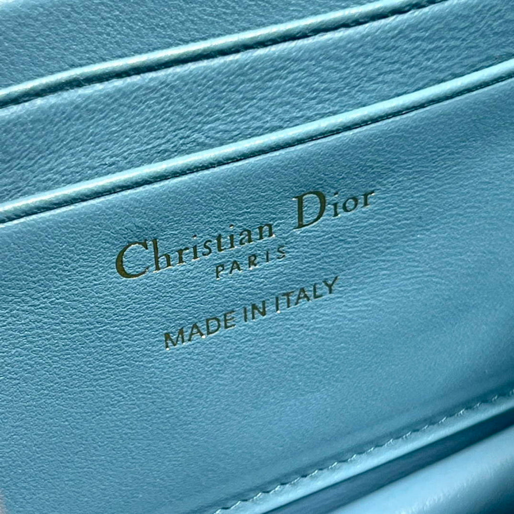Dior S0980 Mini Miss Dior Bag Latte Cannage Lambskin Blue