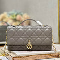 Dior S0980 Mini Miss Dior Bag Latte Cannage Lambskin Dark gray - Default Title - View 1