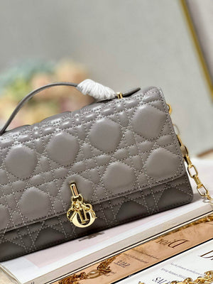 Dior S0980 Mini Miss Dior Bag Latte Cannage Lambskin Dark gray - Default Title - View 3