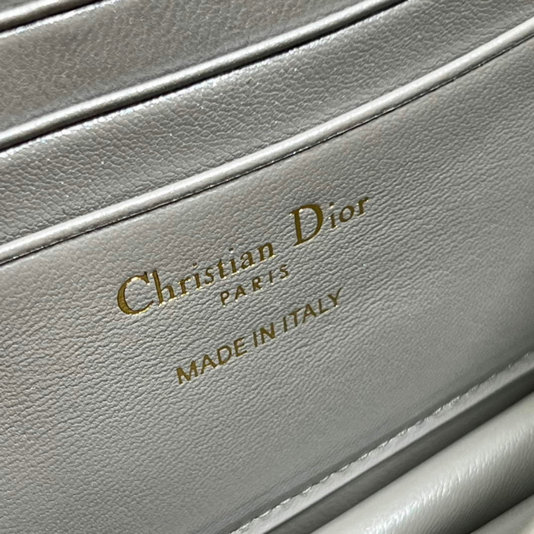 Dior S0980 Mini Miss Dior Bag Latte Cannage Lambskin Gray