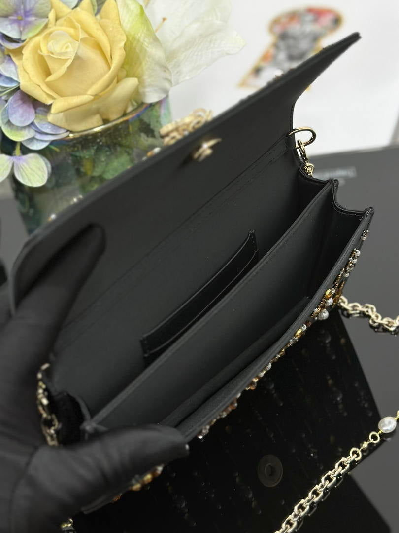 Dior S0980 Mini Miss Dior Bag Latte M0997 Embroidery with shimmering beads