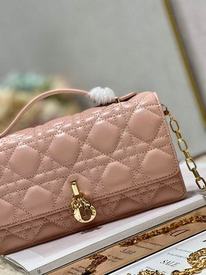 Dior S0980 Mini Miss Dior Bag Latte Cannage Lambskin Pink - Default Title - View 4