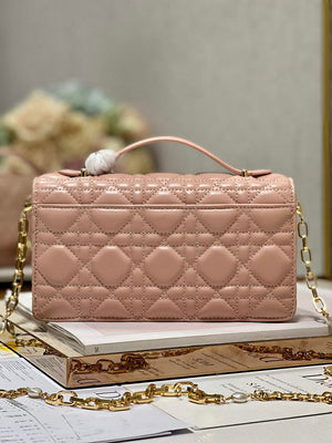 Dior S0980 Mini Miss Dior Bag Latte Cannage Lambskin Pink - Default Title - View 5